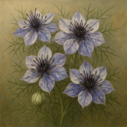 NIGELLA DEFT BLUE, BEAUTIFUL BLUE LOVE IN THE MIST FLOWER SEEDS X 500