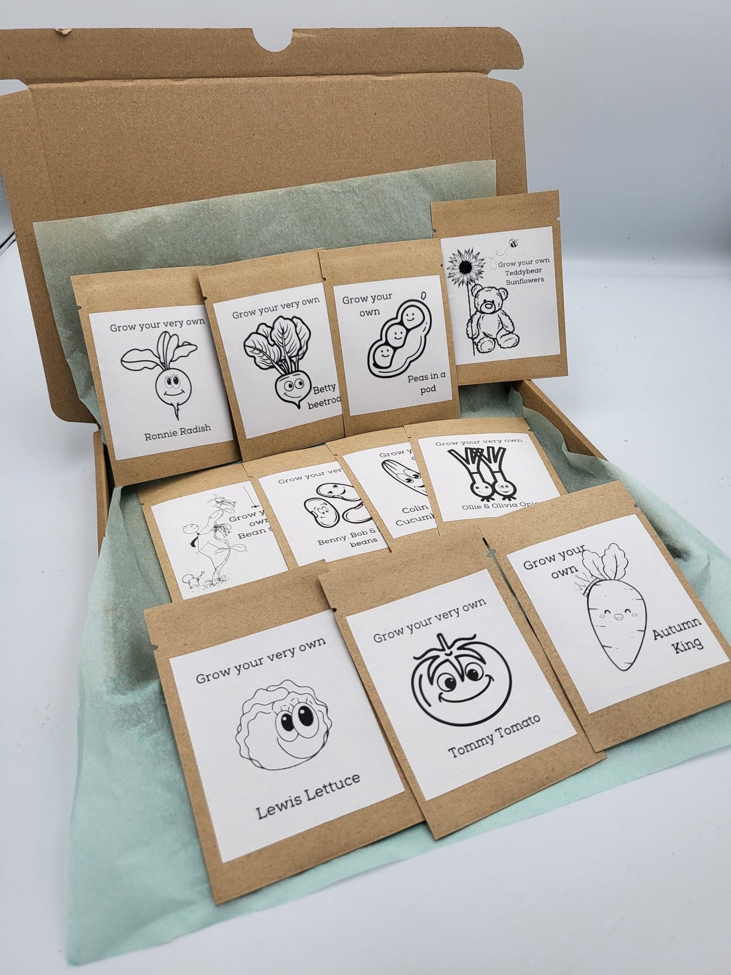 "Discover the joy of gardening with the Sow and Grow Kids Seed Selection Box! Includes 10 easy-to-grow vegetable, flower, and herb varieties with step-by-step instructions. Perfect for young gardeners to learn and have fun outdoors!"