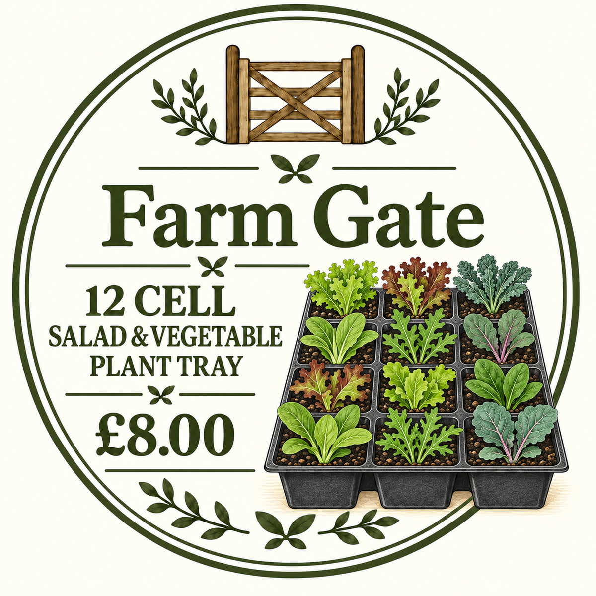 Curriott Hill Farm Gate 12-cell salad and vegetable plant tray, £8