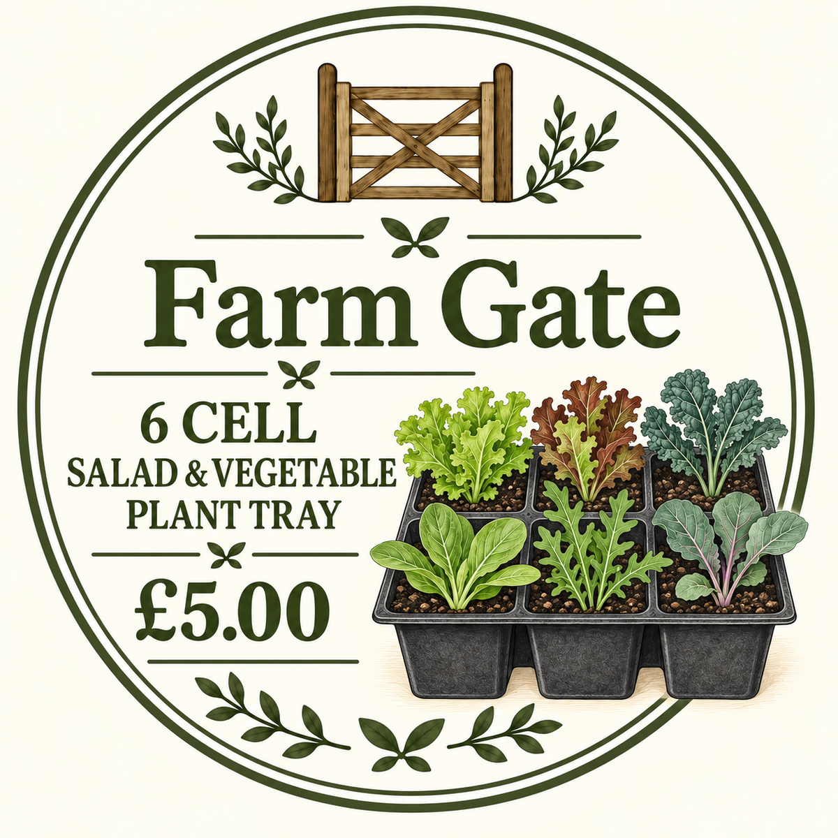 Curriott Hill Farm Gate 6-cell salad and vegetable plant tray, £5