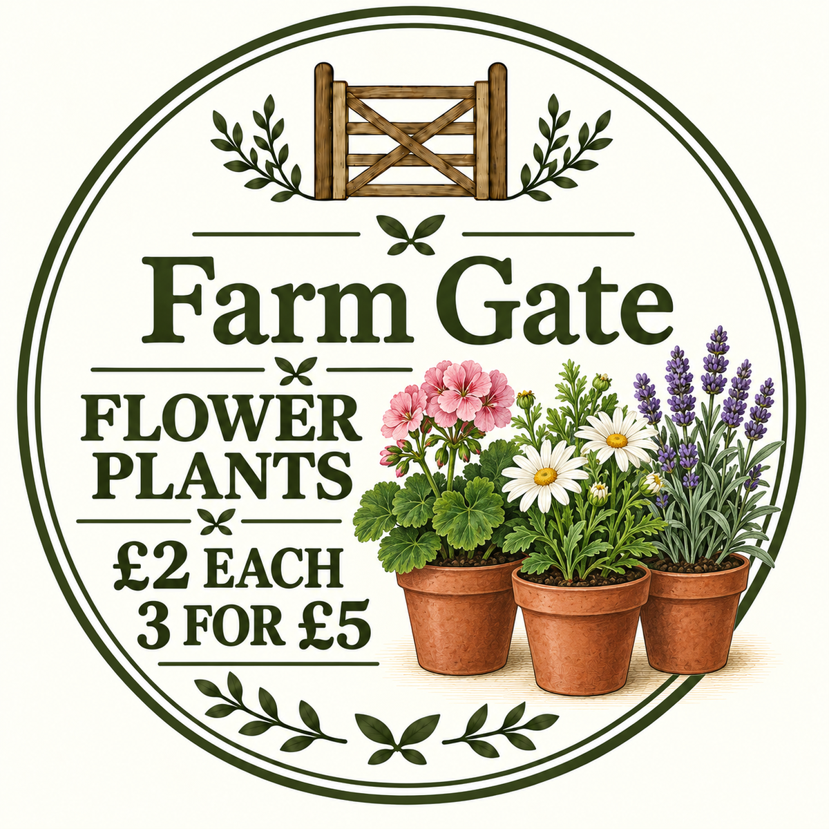 Curriott Hill Farm Gate flower plants, £2 each or 3 for £5