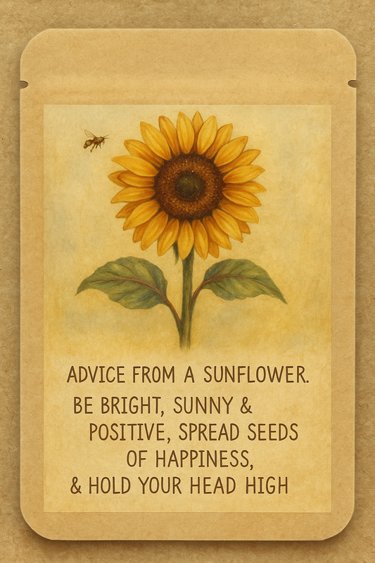 “Grow your own sunflower gift with inspirational quote – sunflower seed gift for UK gardeners”