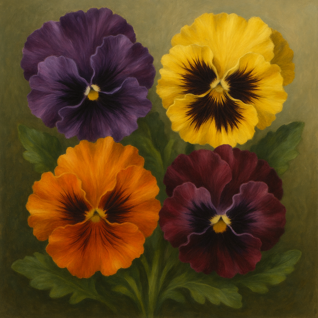 Pansy Frizzle Sizzle F1 seeds – large ruffled pansies for UK gardens and containers”